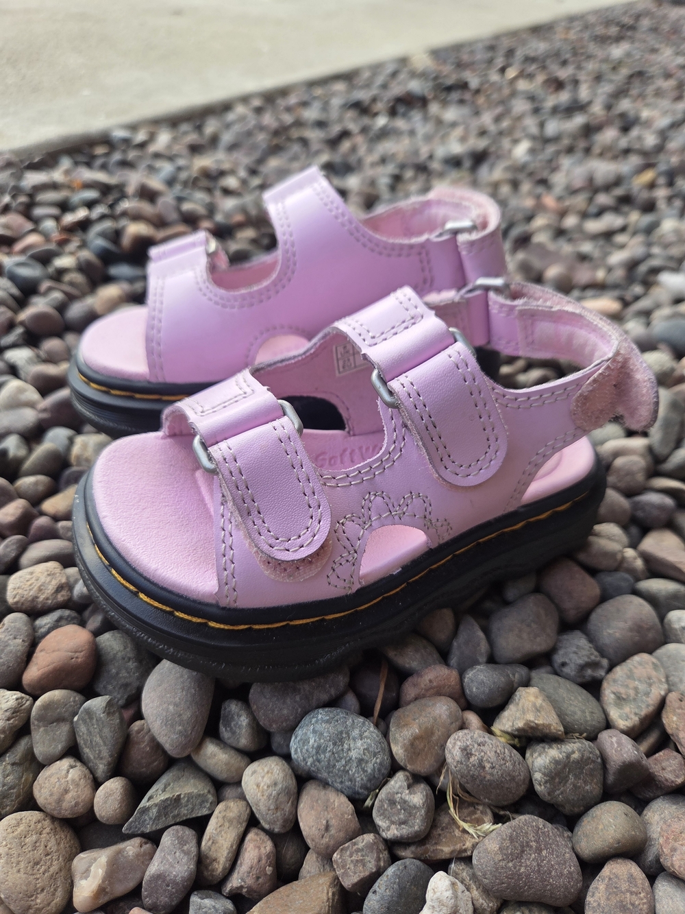 Doc Marten Pink Velcro Sandals